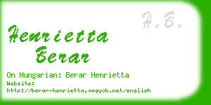 henrietta berar business card